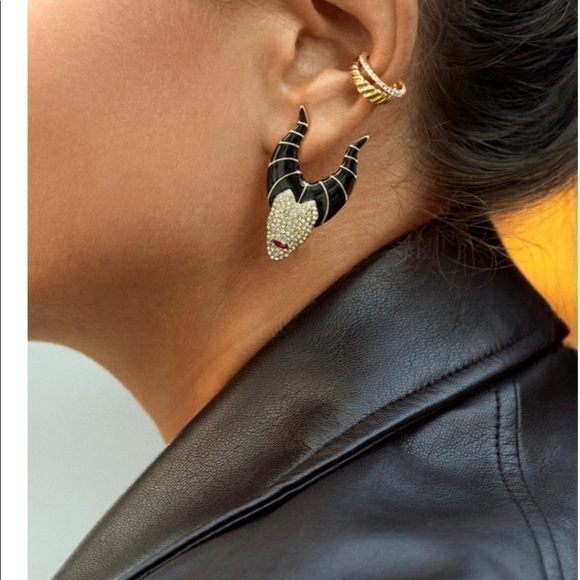 Halloween jewelry Maleficent Disney Rhinestone Earrings